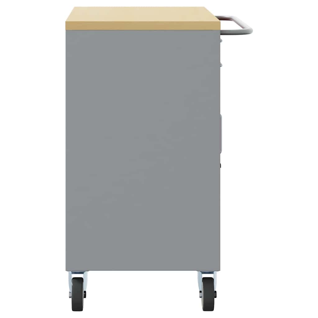 Banco da lavoro con cassetto Rosso e Grigio 75 x 45 x 85 cm | homemem39