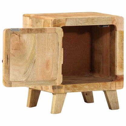 Comodino 40x32x46 cm in Legno Massello di Mango Grezzo - homemem39