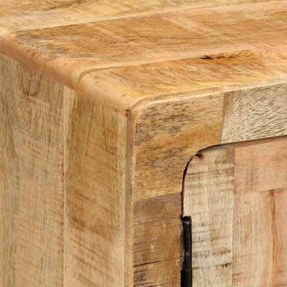 Comodino 40x32x46 cm in Legno Massello di Mango Grezzo - homemem39