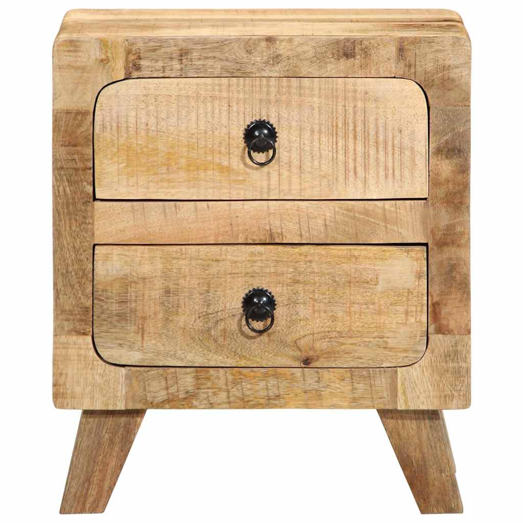 Comodini 2pz 40x32x46 cm in Legno Massello di Mango Grezzo - homemem39