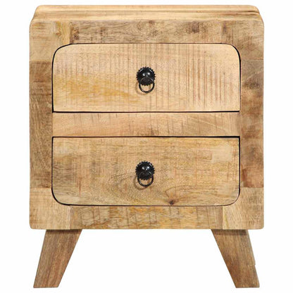 Comodini 2pz 40x32x46 cm in Legno Massello di Mango Grezzo - homemem39