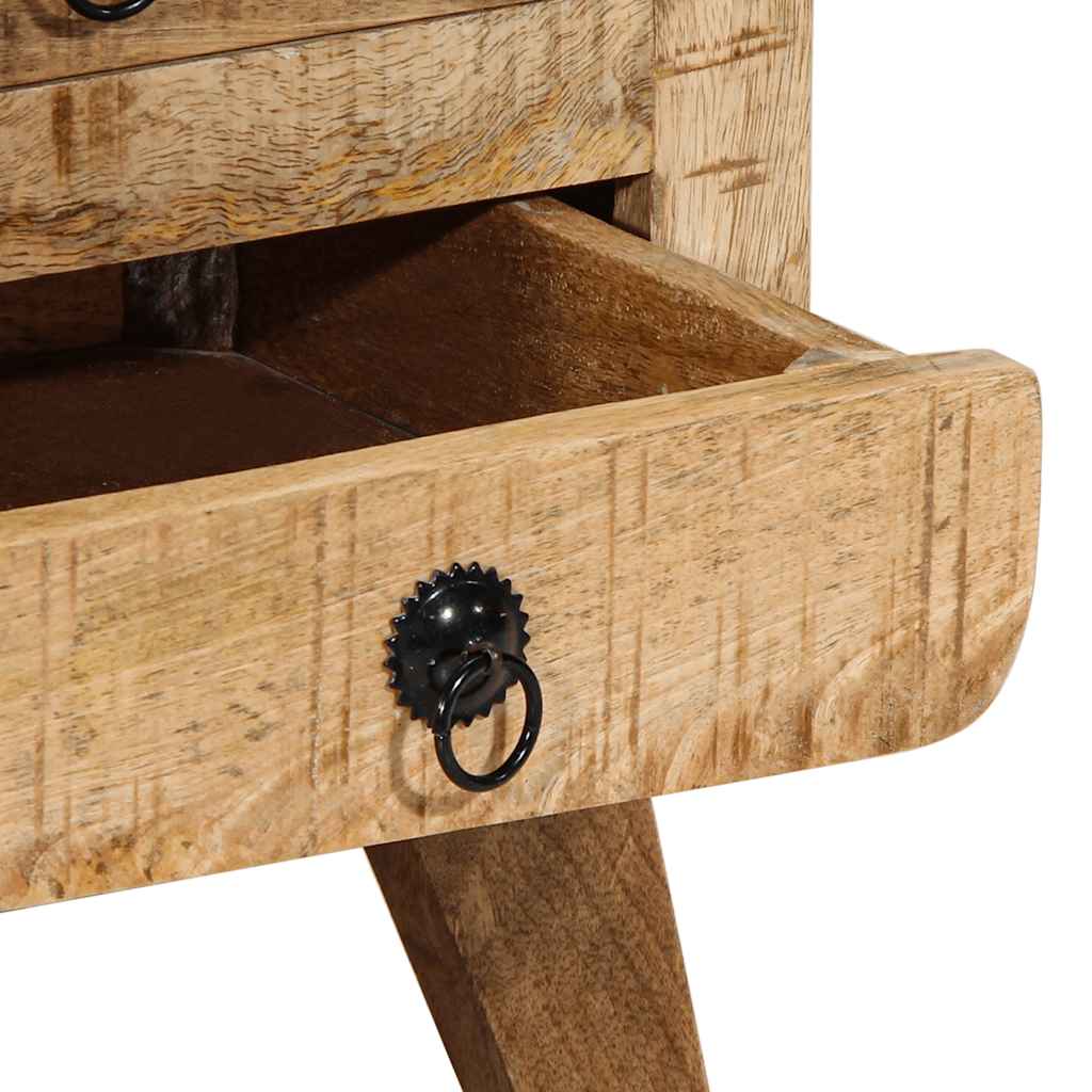 Comodini 2pz 37x32x50 cm in Legno Massello di Mango Grezzo - homemem39