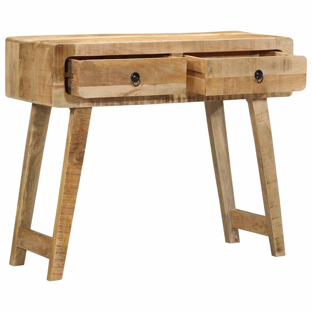 Tavolo Consolle 90x32x75 cm in Legno Massello di Mango Grezzo | homemem39