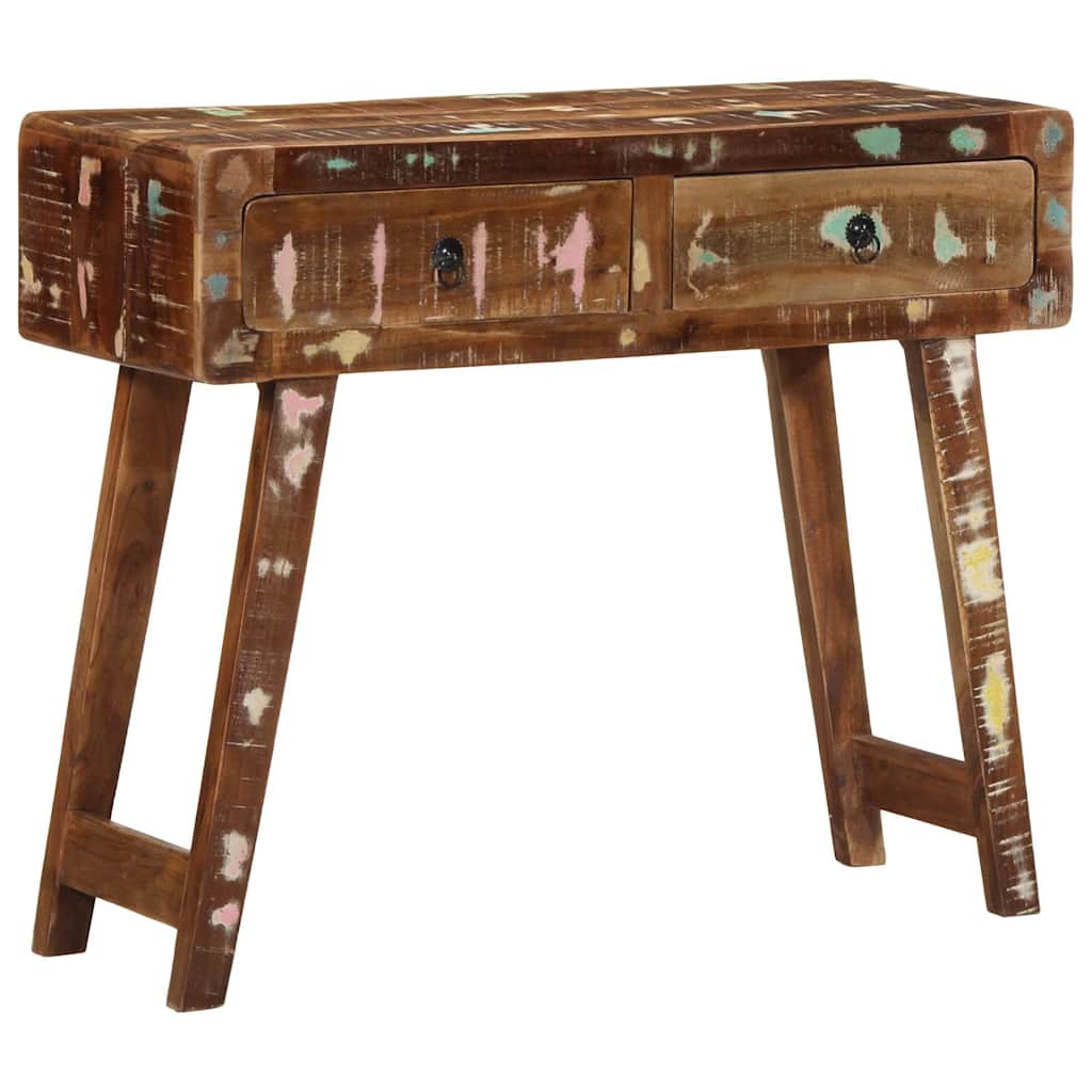 Tavolo Consolle 90x32x75 cm in Legno Massello di Recupero