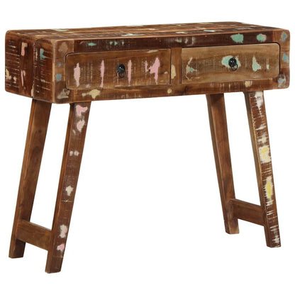 Tavolo Consolle 90x32x75 cm in Legno Massello di Recupero