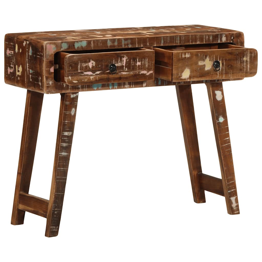 Tavolo Consolle 90x32x75 cm in Legno Massello di Recupero