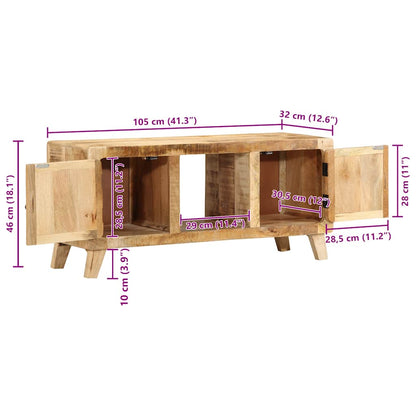 Mobile Porta TV 105x46x32 cm in Massello di Mango Grezzo - homemem39