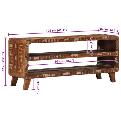 Mobile Porta TV 105x46x32 cm in Legno Massello di Recupero - homemem39