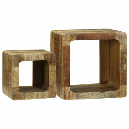 Unità TV 2 pcs Marrone Legno massello di mango ruvido