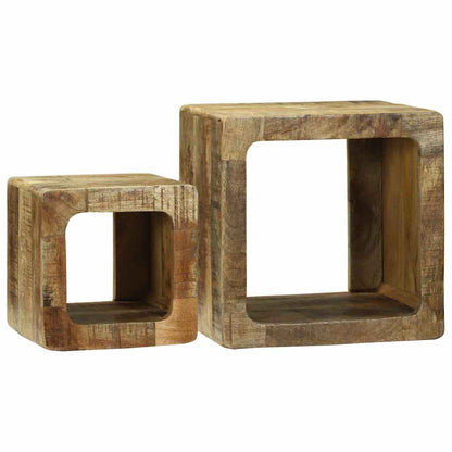 Unità TV 2 pcs Marrone Legno massello di mango ruvido