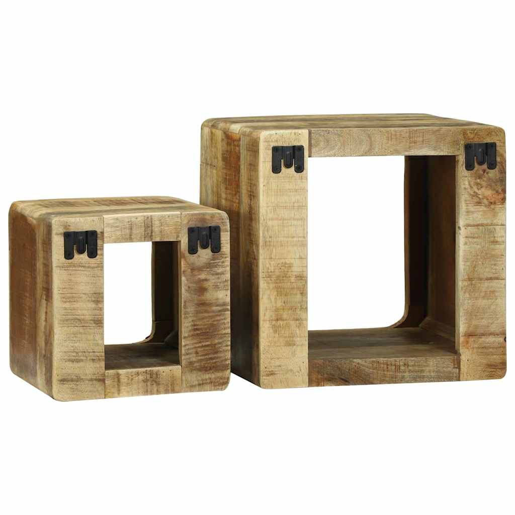 Unità TV 2 pcs Marrone Legno massello di mango ruvido