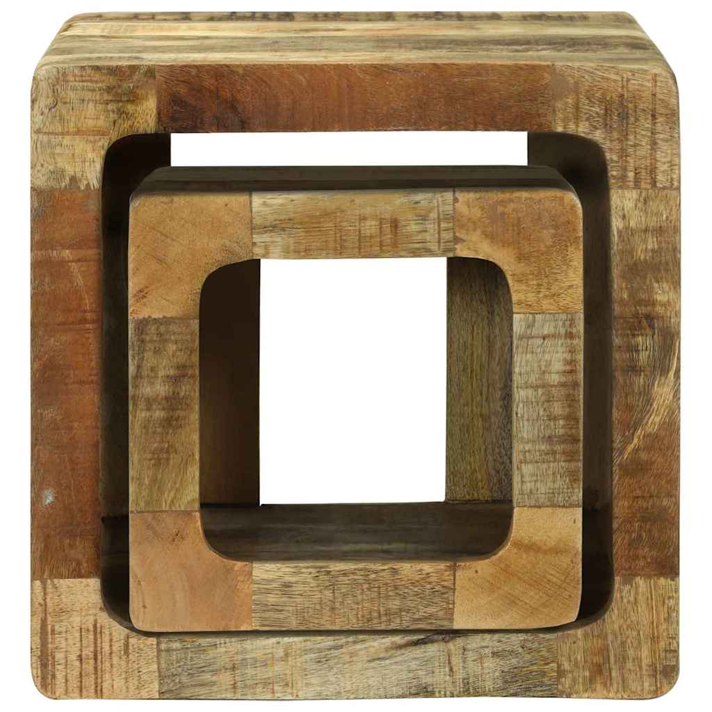 Unità TV 2 pcs Marrone Legno massello di mango ruvido