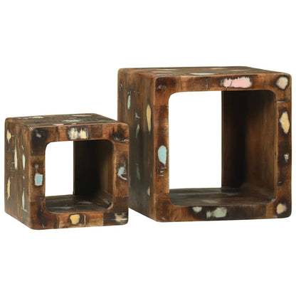 Unità TV 2 pcs Multicolore legno massello di riciclo