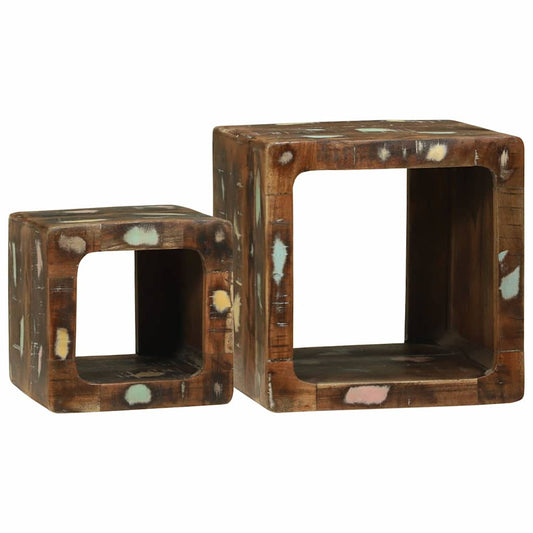 Unità TV 2 pcs Multicolore legno massello di riciclo