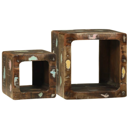 Unità TV 2 pcs Multicolore legno massello di riciclo