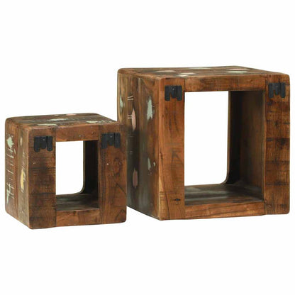 Unità TV 2 pcs Multicolore legno massello di riciclo