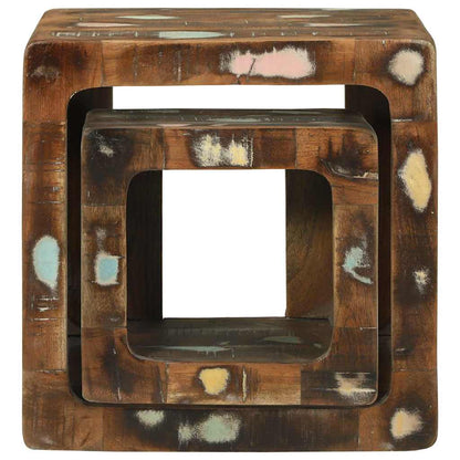 Unità TV 2 pcs Multicolore legno massello di riciclo