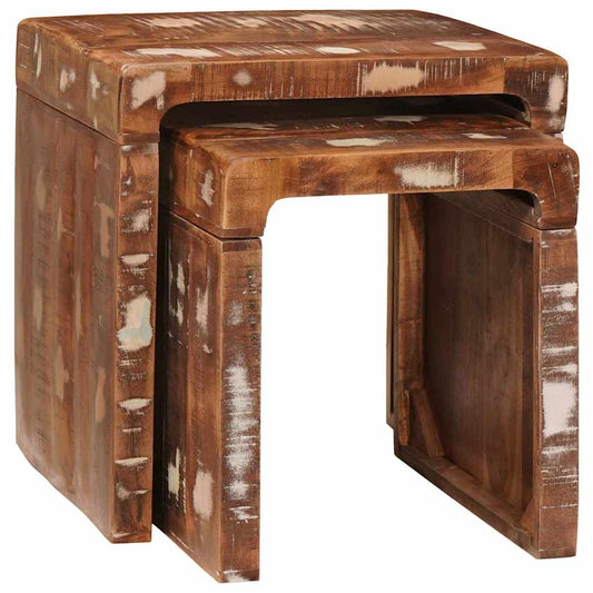 Tavoli da Fine Multicolore legno massello di riciclo