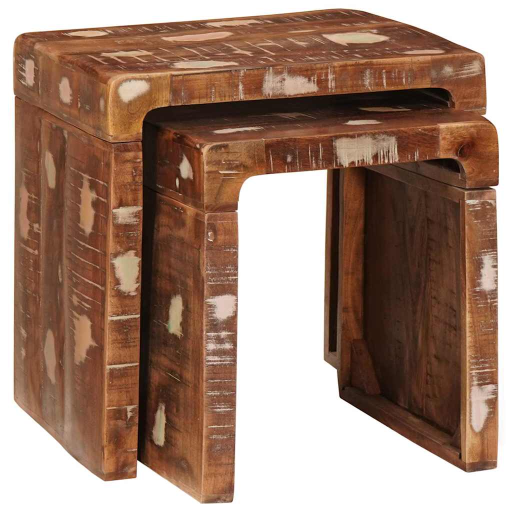 Tavoli da Fine Multicolore legno massello di riciclo