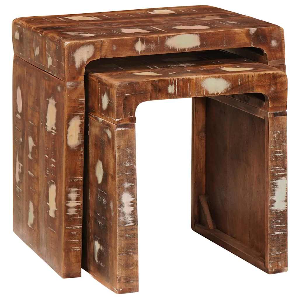 Tavoli da Fine Multicolore legno massello di riciclo