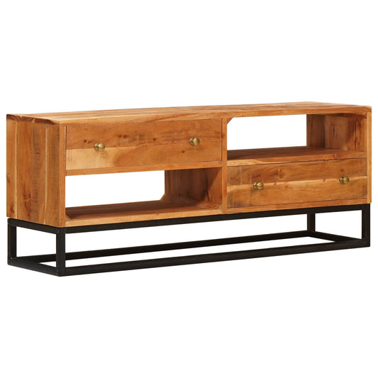 Mobile TV Naturale 110 x 30 x 44 cm Legno di Acacia Massello