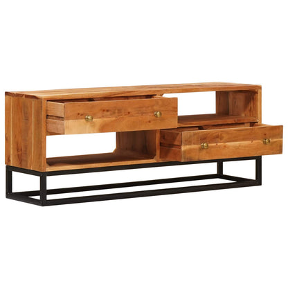 Mobile TV Naturale 110 x 30 x 44 cm Legno di Acacia Massello