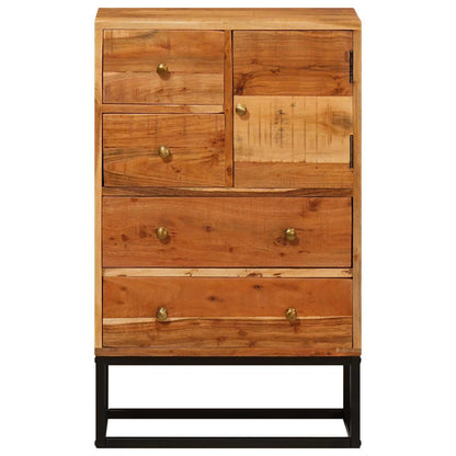 Cassettiera Naturale 55 x 30 x 90 cm Legno di Acacia Massello
