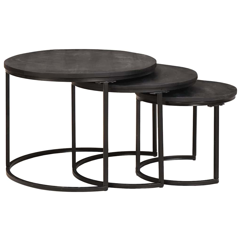 Tavoli da Caffè Nido 3 pcs Legno massello di mango e acciaio | homemem39