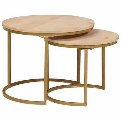 Tavoli da Caffè Nido 2 pcs Legno massello di mango e acciaio | homemem39
