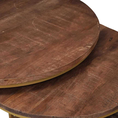 Tavoli da Caffè Nido 2 pcs Legno massello di mango e acciaio