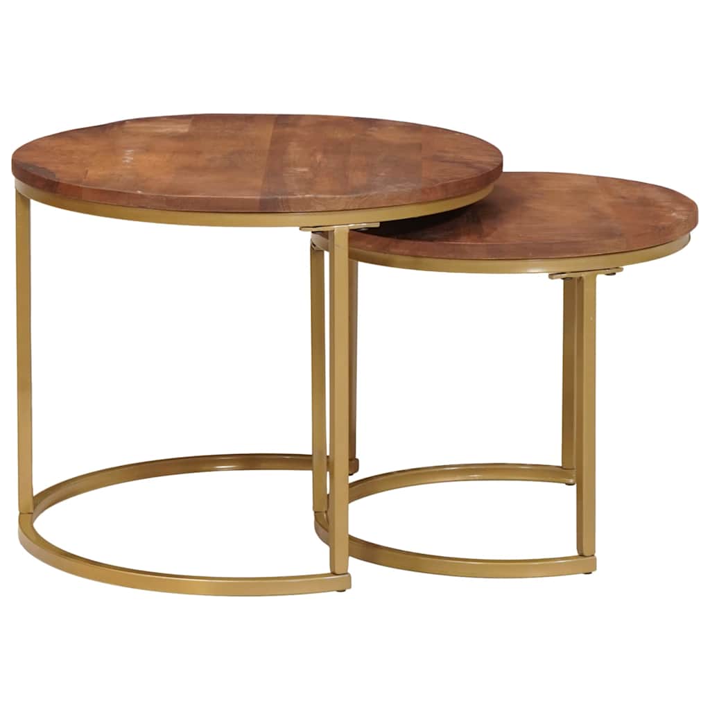 Tavoli da Caffè Nido 2 pcs Legno massello di mango e acciaio | homemem39