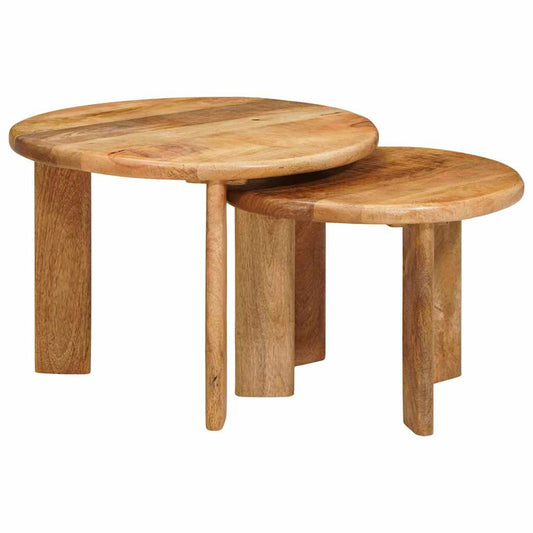 Tavoli da Caffè Nido 2 pcs Marrone Legno di mango massello | homemem39