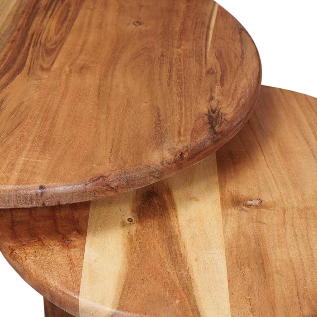 Tavoli da Caffè Nido 2 pcs Marrone Legno di Acacia Massello | homemem39