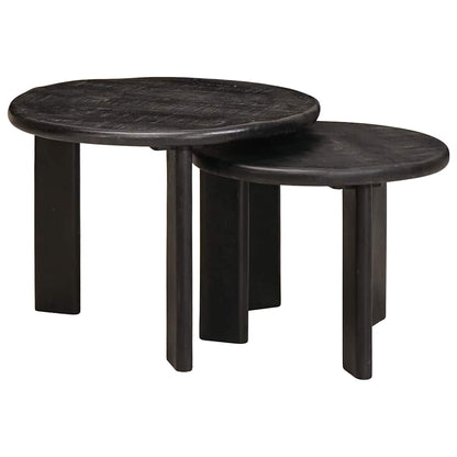 Tavoli da Caffè Nido 2 pcs Bianco Legno di mango massello | homemem39