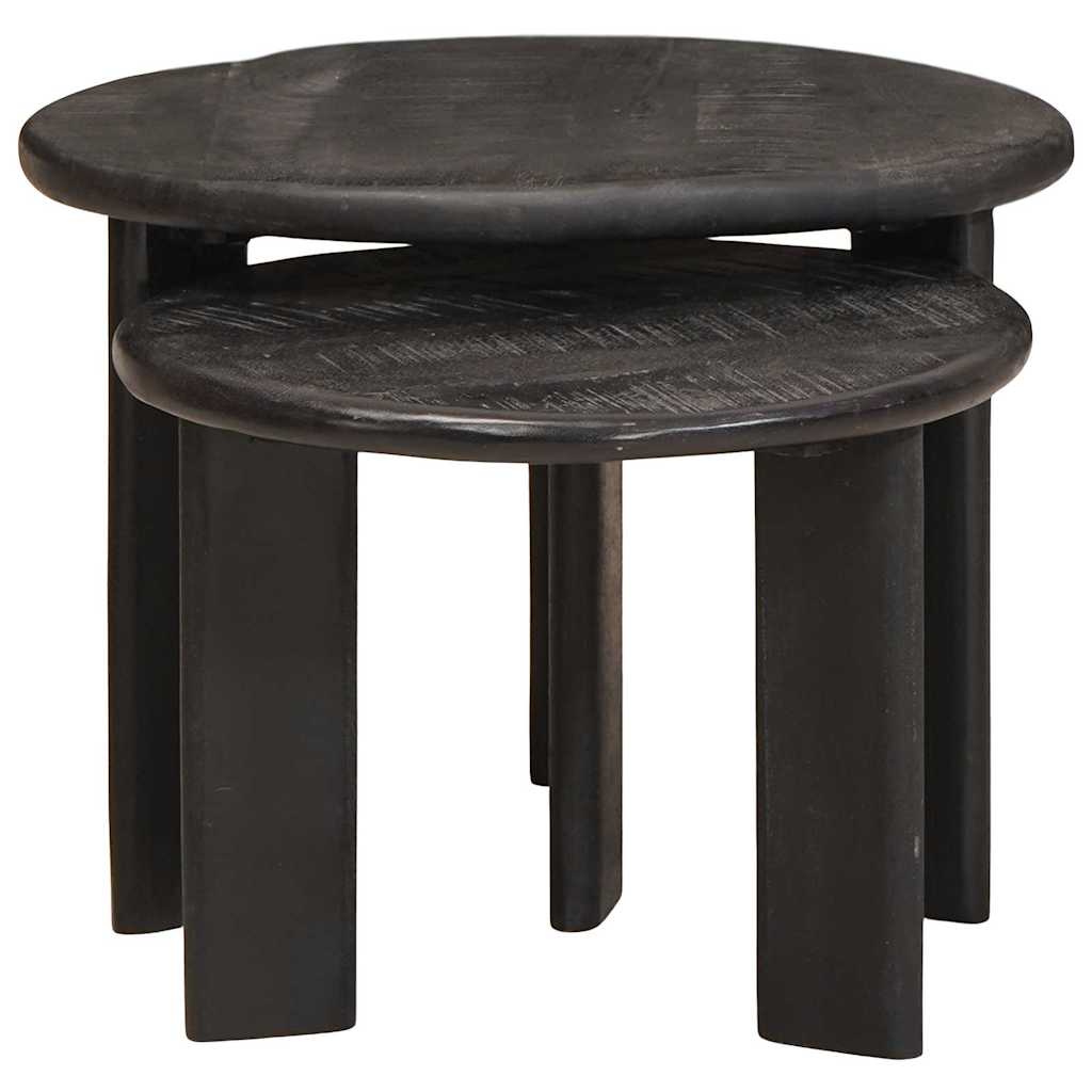 Tavoli da Caffè Nido 2 pcs Bianco Legno di mango massello | homemem39