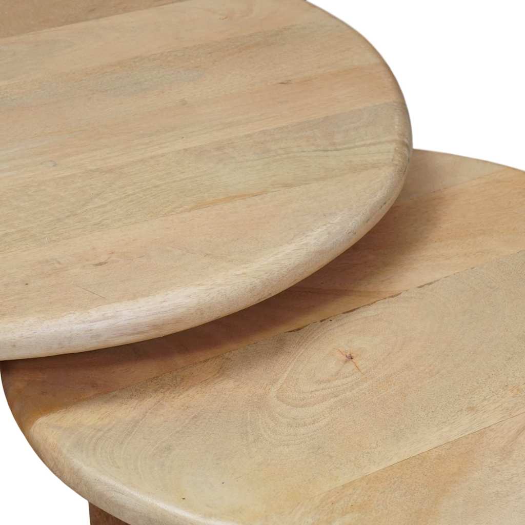 Tavoli da Caffè Nido 3 pcs Nero Legno di mango massello | homemem39