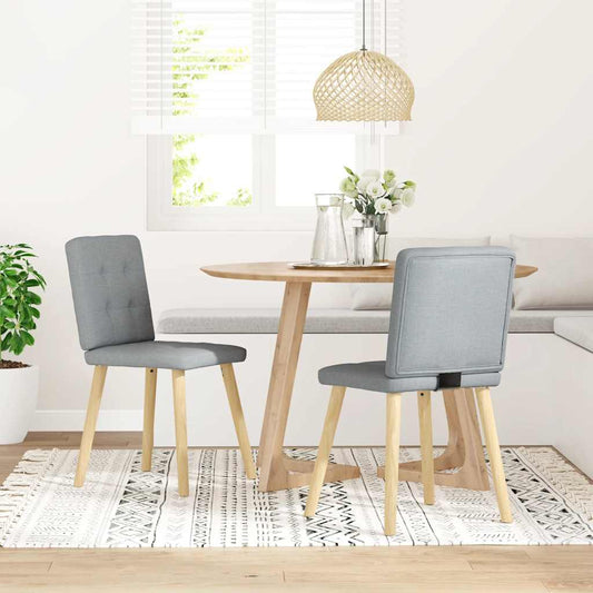 Sedie da Pranzo 2 pz Grigio Chiaro in Tessuto - homemem39