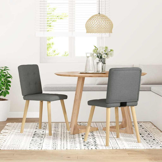 Sedie da Pranzo 2 pz Grigio Scuro in Tessuto | homemem39
