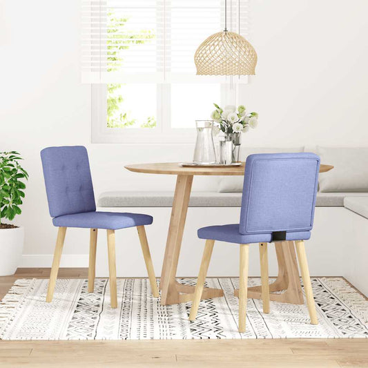 Sedie da Pranzo 2 pz Blu Jeans in Tessuto | homemem39