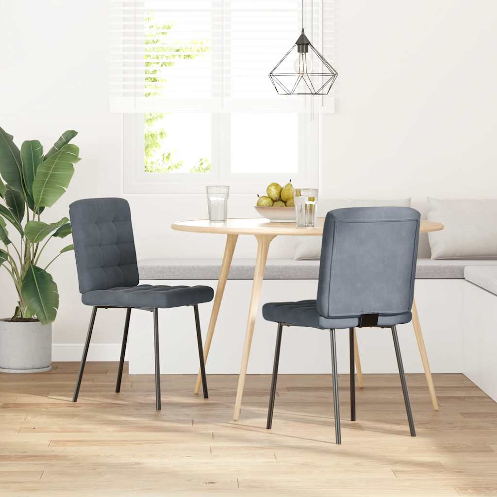 Sedie da Pranzo 2 pz Grigio Scuro in Velluto | homemem39