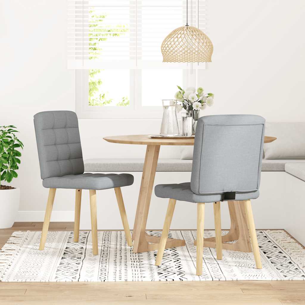 Sedie da Pranzo 2 pz Grigio Chiaro in Tessuto | homemem39