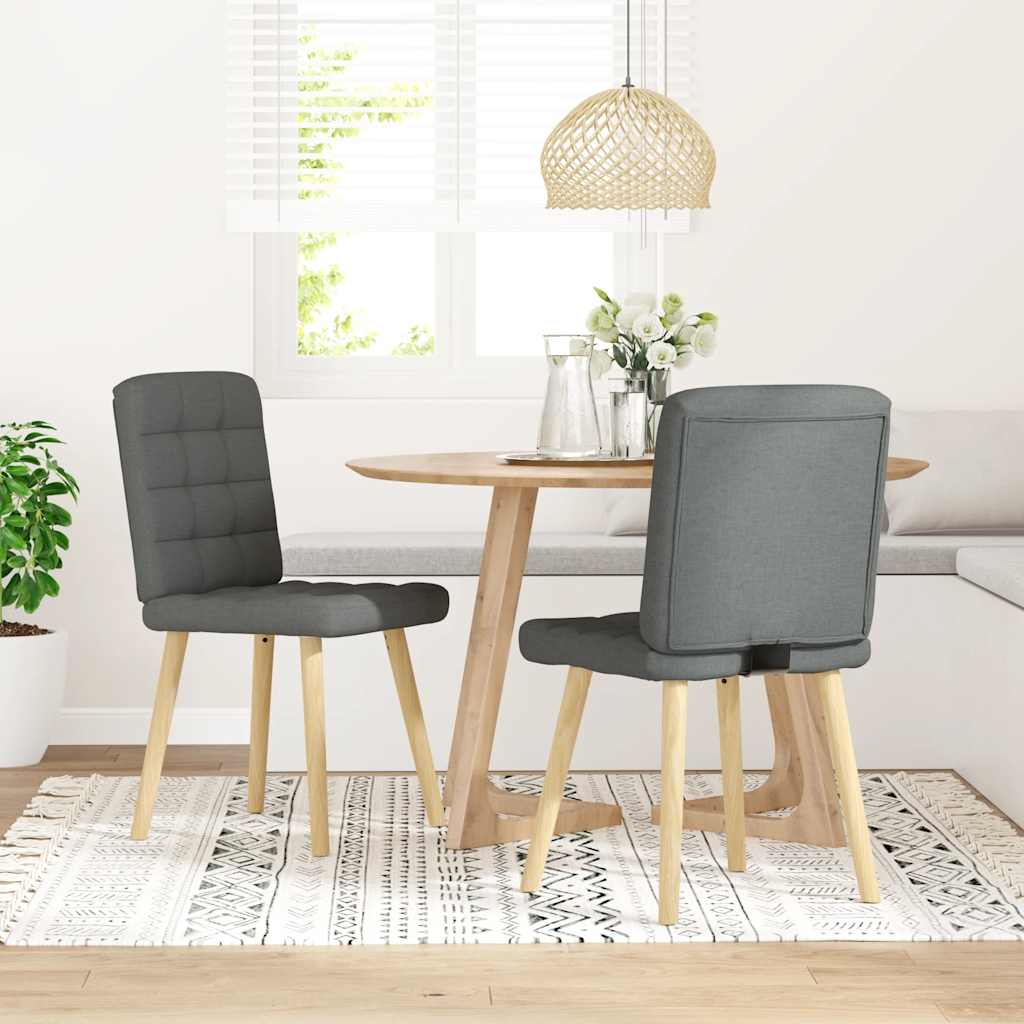 Sedie da Pranzo 2 pz Grigio Scuro in Tessuto | homemem39