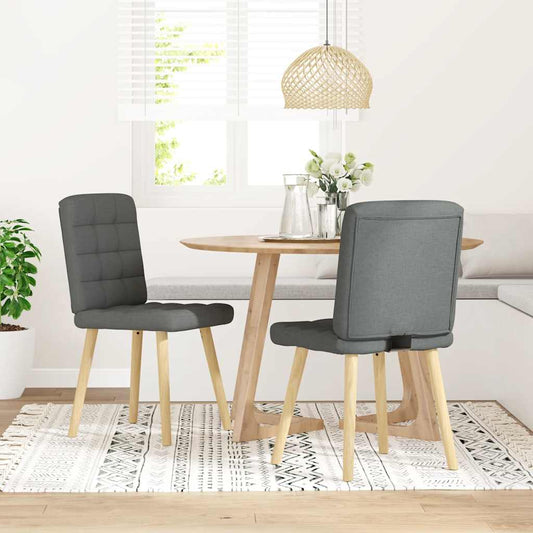 Sedie da Pranzo 2 pz Grigio Scuro in Tessuto | homemem39