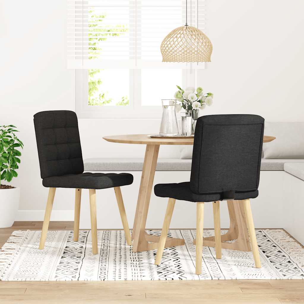 Sedie da Pranzo 2 pz Nere in Tessuto | homemem39
