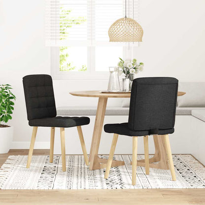 Sedie da Pranzo 2 pz Nere in Tessuto | homemem39