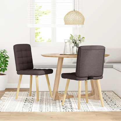 Sedie da Pranzo 2 pz Marrone Scuro in Tessuto | homemem39