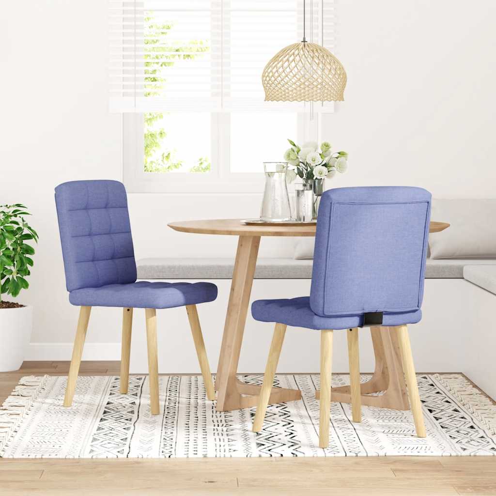 Sedie da Pranzo 2 pz Blu Jeans in Tessuto | homemem39