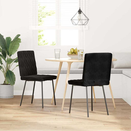 Sedie da Pranzo 2 pz Nere in Velluto