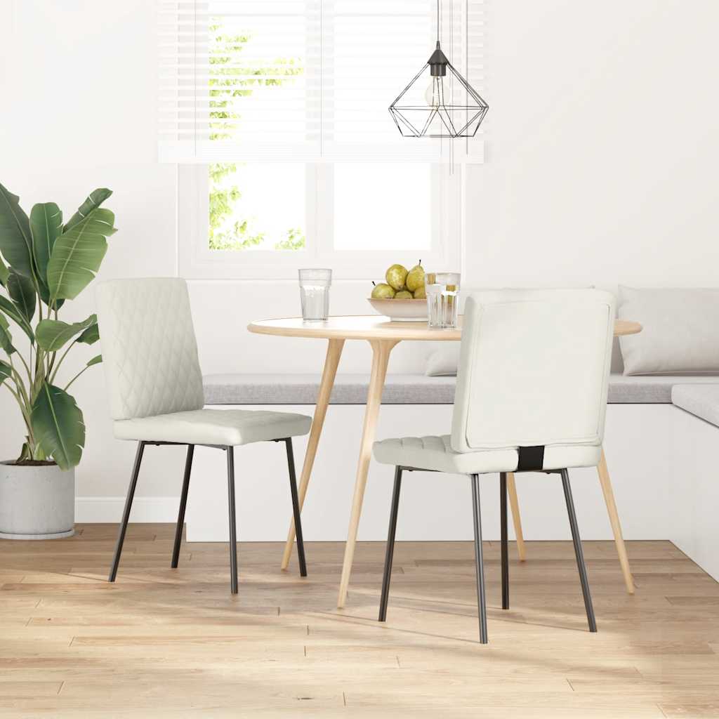 Sedie da Pranzo 2 pz Crema in Velluto | homemem39
