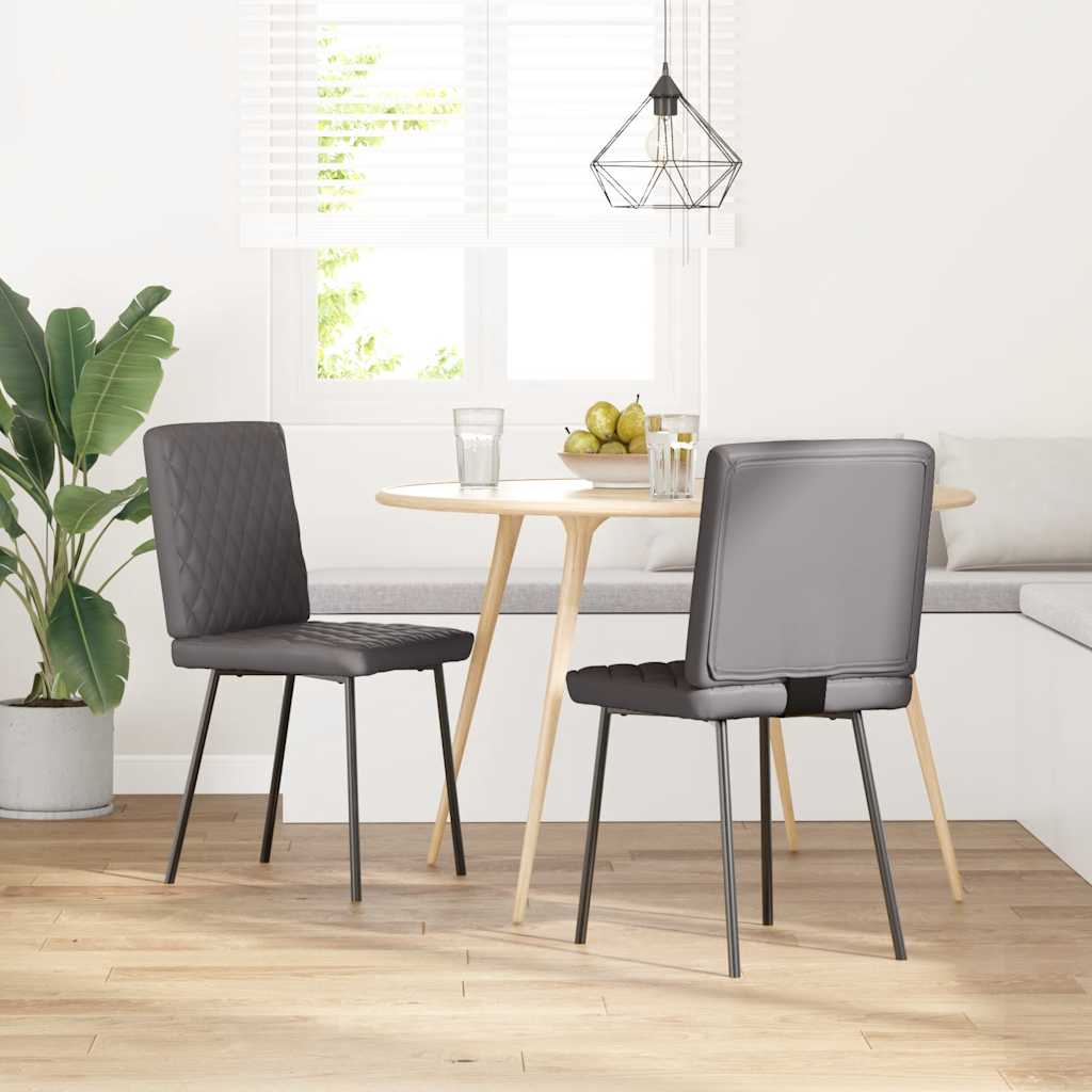 Sedie da Pranzo 2 pz Grigie in Similpelle | homemem39